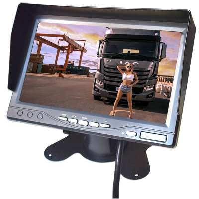 AHD Recording DVR 7 Inch Monitor with Sun Shade 2CH Video Input For Rear View Camera