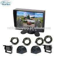 7 inch split screen monitor with 4 cameras for truck bus vehicle cargo rear view system